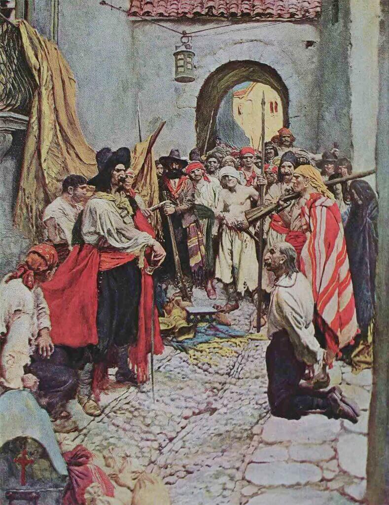 Another Howard Pyle image ('Tribute'), reflecting the coverage of The Nomadic Professor's course on the history of pirates
